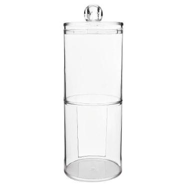 Imagem de Porta Cotonete E Algodão Redondo Duplo Em Acrílico - Carisma