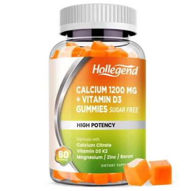 Imagem de Suplemento HOLLEGEND Calcium 1200 mg com gomas de vitamina D3 60 ct