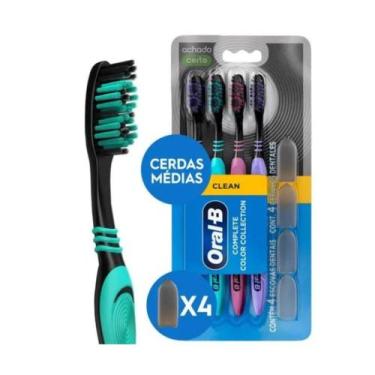 Imagem de Escova OralB Clean Complete Macia e Suave Com Tampa 4und - Oral-B