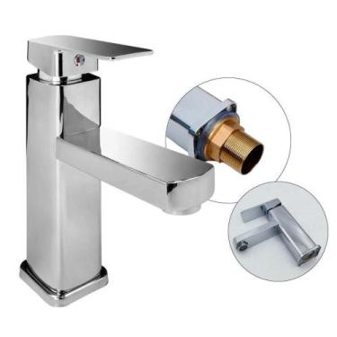 Imagem de Torneira Monocomando Banheiro Lavatório Baixa Aço Inox Prata - B-MAX