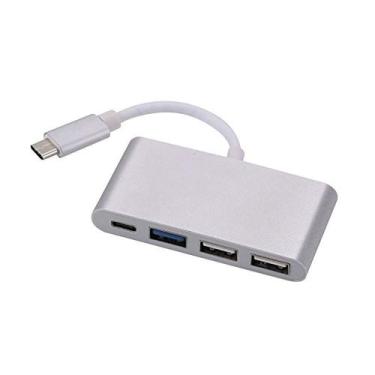 Imagem de Cabo Adaptador Usb C Macho 1 X Usb C + Usb 3.0 E 2.0 Femea - TAGIMA