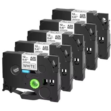 Imagem de OGOUGUAN Refil de fita adesiva compatível com fita adesiva Brother PTouch TZ TZe Tape 12 mm 0,47 branco laminado 1/5.1 cm preto sobre branco TZe-231 TZE231 para PT-D210 D220 H110 D410 P710BT H111