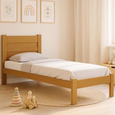 Imagem de Cama Solteiro Premium Estrutura Em Madeira Maciça Estilo Elegante E Co