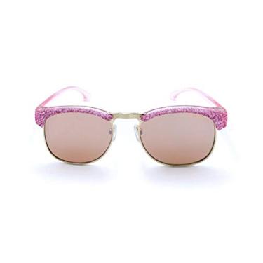 Imagem de GlamBaby Adell Óculos de sol espelhados com glitter para crianças - 100% de proteção UVA/UVB - Óculos de sol infantis estilo aviador - Óculos de sol leves, confortáveis e modernos para crianças de 3 a