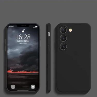 Imagem de HJZSZX Capa de silicone macio para celular Samsung S24Plus compatível com armadura de microfibra (para Samsung S24Plus/preto)