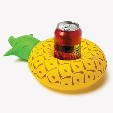 Imagem de KarenDeals Boia inflável de abacaxi tropical para piscina e suporte de bebida de brinquedo de piscina