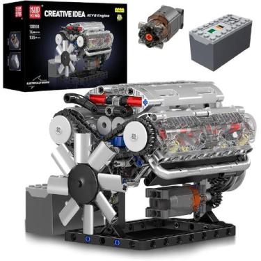 Imagem de Bloco de montar de Encaixe Motor V8 Carro Esportivo 535 Peças Brinqued