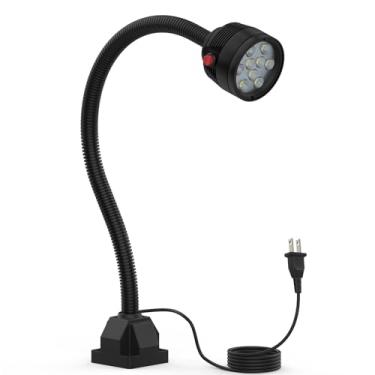 Imagem de Luz LED para máquina de 14W, luz de fresagem de 14 W, luz de trabalho de máquina flexível de 1800 lúmens para prensa de broca de máquina de torno de madeira, iluminação industrial 110-220v