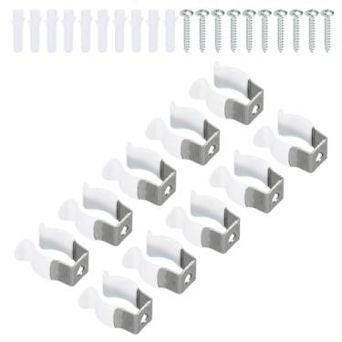 Imagem de Boxonly T5 Suporte de clipes U para suporte de montagem de lâmpada LED Suporte de tubo fluorescente de aço inoxidável Braçadeiras de tubo de parafuso Suporte de mola clipes de ferramentas branco