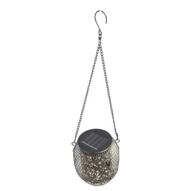 Imagem de Fafeicy Lanterna Solar Oca de Ferro, Pendurada Luz Ao Ar Livre Com Luz Quente 4.5in, para Decoração de Jardim de Pátio de Jardim - Alimentado por Energia Solar