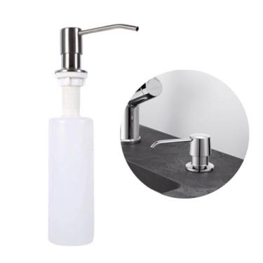 Imagem de Dispenser de Detergente Embutir 350ml – Para Pia e Bancada – Plástico ABS e Aço Inox | Dosador | Dispenser | Sabão Detergente Sabonete Liquido para Pia |