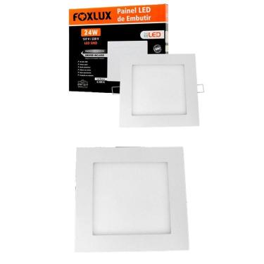Imagem de Kit 2 Painel Led 29,5x29,5 Quadrado Branco Sobrepor 24w 3000k Foxlux