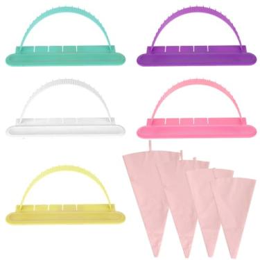 Imagem de 9pc Ferramentas para Confeitar Bolos, 5 Bolo Fondant Precisão Régua de Arco e 4 Sacos de Confeitar Reutilizáveis Confeitaria Decoração Ferramentas para Padarias Entusiastas Confeitaria Caseira