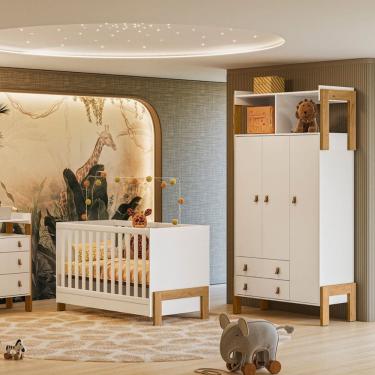 Imagem de Quarto de Bebê Berço mini cama Guarda-Roupa Fantasia Qmovi