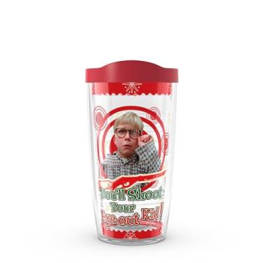 Imagem de Tervis Copo com tampa vermelha, 473 g, história de Natal Shoot Eyes