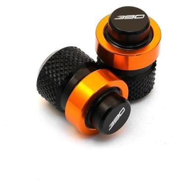 Imagem de Tampas de pneu de almofada de extensão de suporte lateral de motocicleta compatíveis com 390 250 Adventure 390ADV 2020-2024 250ADV 390 250 ADV CNC (2 peças de tampas laranja 390)