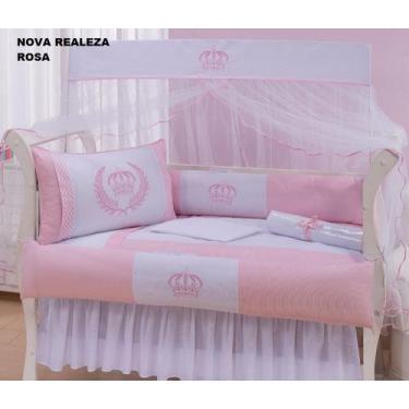 Imagem de Kit berço princesa branco com rosa - Nathalia 