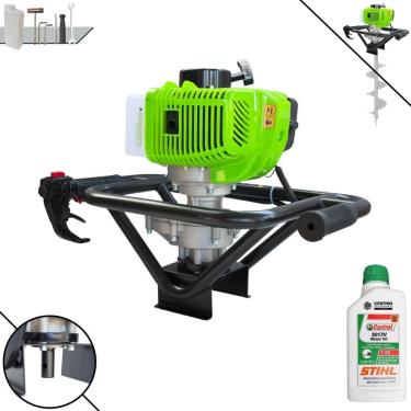 Imagem de Trado Motorizado Sem Broca À Gasolina Menegotti MPS52 52cc 1,8HP 9.000rpm Perfurador de Solo Profissional + ÓLEO STIHL 8017 EXTRA