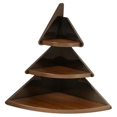 Imagem de Baoblaze Prateleira de canto de madeira acrílica, suporte de exposição, prateleira, armário, tigelas, elevador, balcão de cozinha, organizador para cosméticos,