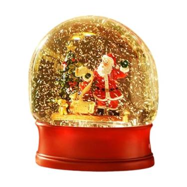 Imagem de Baoblaze Globo de neve decorativo de Natal, caixa de música, coleção de estátua, abajur para quarto, casa, sala de estar, festival, escritório