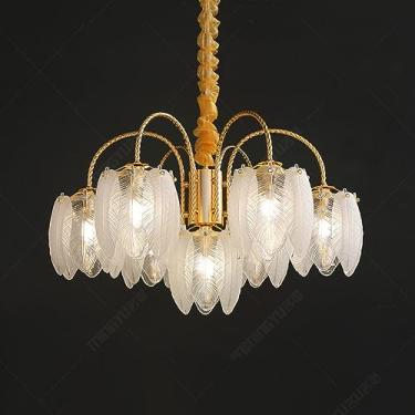 Imagem de Lustres de vidro modernos de 4 luzes para sala de jantar Sputnik luz de teto nórdica fosco pena vintage ouro pendurado luz pendente para quarto cozinha ilha sala de estar hall, com lâmpada r