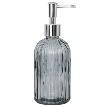 Imagem de Dispenser Líquido de Vidro Azul 420ml Pia Banheiro Higiene Sabonete Ál