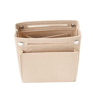 Imagem de Mausouca Organizador de bolsa de feltro, bolsa de maquiagem feminina, bolsa organizadora com vários compartimentos para bolsas, bolsa balde Longchamp Anjou tote (bege)