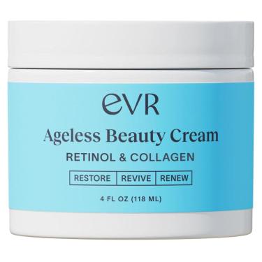 Imagem de Creme Anti Idade Retinol para o Rosto e Olhos com Ácido Hialurônico e Colágeno, 118 mL, EVR BEAUTY, Azul