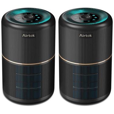 Imagem de Purificador de Ar Multifuncional com Filtro HEPA H13 para Ambientes de até 35m² - 12 Esponjas de Aromatização - Cor Preto,AIRTOK