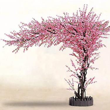 Imagem de Árvore de cerejeira artificial grande, simulação de flor de pêssego, ameixa, hotel, shopping, decoração de cerejeira, fácil de montar, plantas artificiais 1 x 0,6 m ()