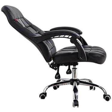 Imagem de Mesa de escritório para jogos de couro, encosto alto ergonômico ajustável, braço executivo giratório para computador, branco