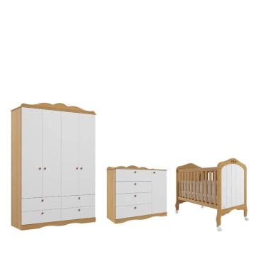 Imagem de Quarto Bebe Completo Permobili Provençal Encanto MDF