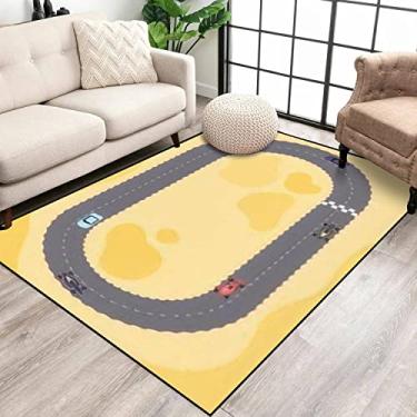 Imagem de Tapete de corrida, corrida, competição, desenho animado, pista de cima, areia, terreno, macio, antiderrapante, tapete de corredor, tapete de ioga, interior e exterior, decoração de casa para sala de