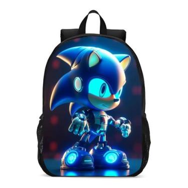 Imagem de Mochila Escolar Infanto Juvenil Filmes Desenhos Sonic Ouriço Novidade 