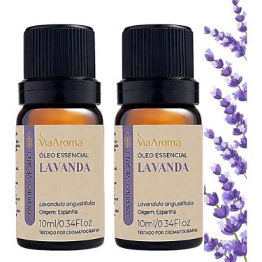 Imagem de Óleo Essencial De Lavanda 100% Puro Via Aroma 2unidades Calmante Relax