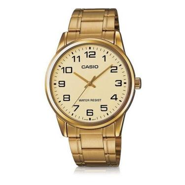 Imagem de Relógio Casio Masculino Ref:Mtp-V001g-9budf Clássico Dourado