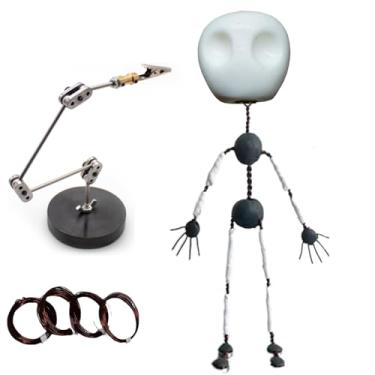 Imagem de 19CM,HYZHANHONG Kits de Armadura para Stop Motion DIY Kits de Armadura para Stop Motion, Figura de Fantoches de Metal de 12CM-20CM, Animação Stop Motion com Mãos e Crânio de 13CM