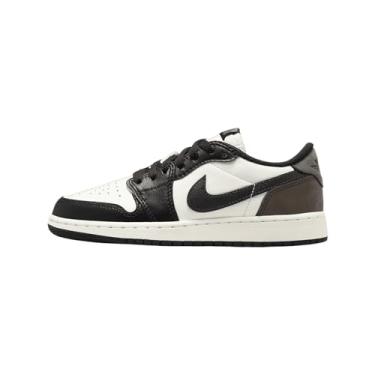 Imagem de Tênis infantil Air Jordan 1 Low OG cinza lobo grande (CZ0858-102, Sail/Dark Mocha/Preto), Vela/Dark Mocha/Preto, 17