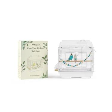 Imagem de Gaiola de pássaro de visão clara, pequena gaiola para interior e viagem para periquito, papagaio, periquitos, calopsitas, canários | Materiais seguros e fáceis de limpar |