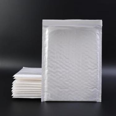 Imagem de Bolsa de armazenamento de espuma à prova d'água branca bolha envelope saco adesivo autovedante embalagem de envio correio pacote de correio 10 peças, 18 cm
