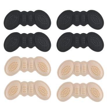 Imagem de 4 pares de almofadas de salto para sapatos, inserções de calcanhar para mulheres, antiderrapantes, protetores de forro, inserções de almofadas de salto alto para sapatos muito grandes ou soltos