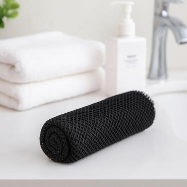 Imagem de Esponja de rede africana, esponja de banho esfoliante corporal africana de nylon, pano de banho para esfregar nas costas para chuveiro, esfoliante e acessórios de banho, preto