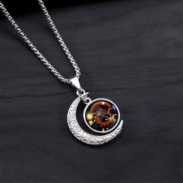 Imagem de Colar para homens e mulheres, corrente, acessórios de joias, corrente com pingente moderno, aniversário, festa da amizade, Large, Vidro, Sem Pedra Preciosa