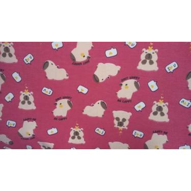 Imagem de Retalho Molecotton Estampa Capivara Capivarinha 1x1,80mt - 3d tecidos 