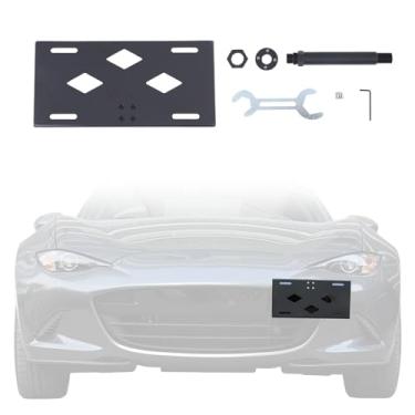 Imagem de Suporte de montagem de placa de carro frontal compatível com Mazda MX5 2016-2024 2025 2026+ Acessórios para Mazda MX5 Gancho de reboque para para-choque dianteiro Suporte de montagem de placa de