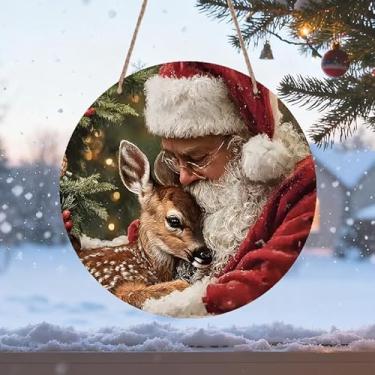 Imagem de Cartazes e impressões de parede de alumínio redondos planos 2D, adequados para cozinha, banheiro, escritório, decoração de casa de fazenda, presente para colegas de trabalho, irmão, irmãs, amigos