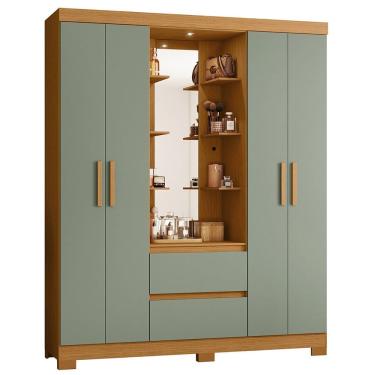Imagem de Guarda Roupa Solteiro 163cm Capelinha Artto A02 Cinamomo/Sálvia - Mpozenato