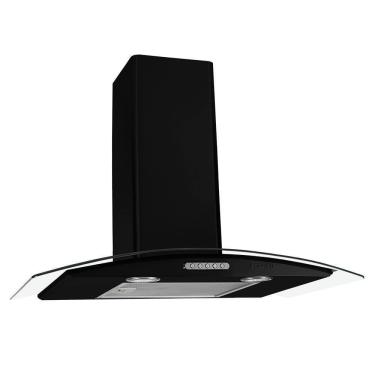 Imagem de Coifa De Parede 70cm Vidro Curvo Duto Slim Fogatti Black 110V