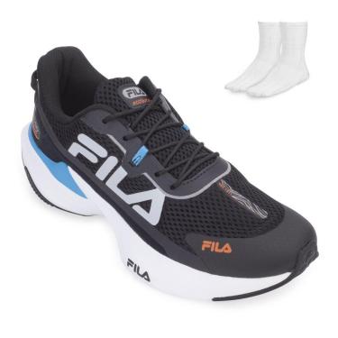 Imagem de Tenis Fila Recovery Masculino,Preto/Azul/Laranja,42