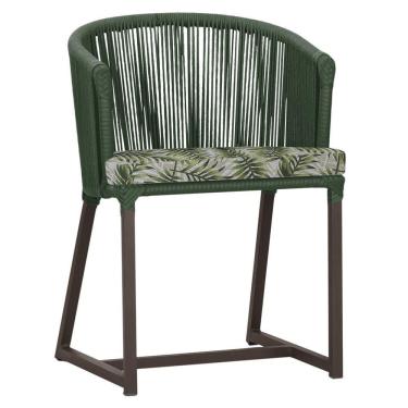 Imagem de Cadeira De Jantar Noronha Alumínio Marrom E5 Trama  Verde